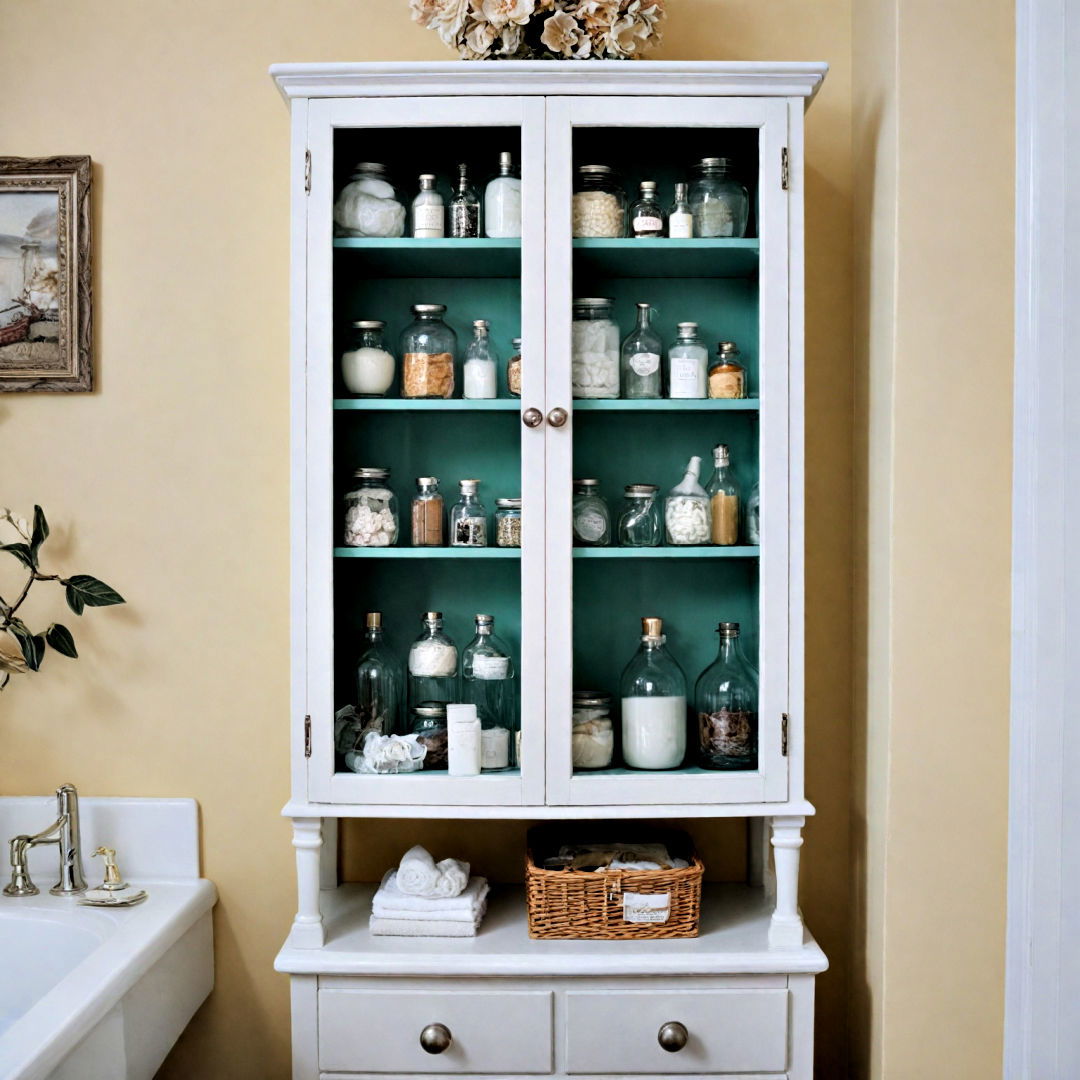 elegant glass front cabinet - 25 Bathroom Cabinet Ideas