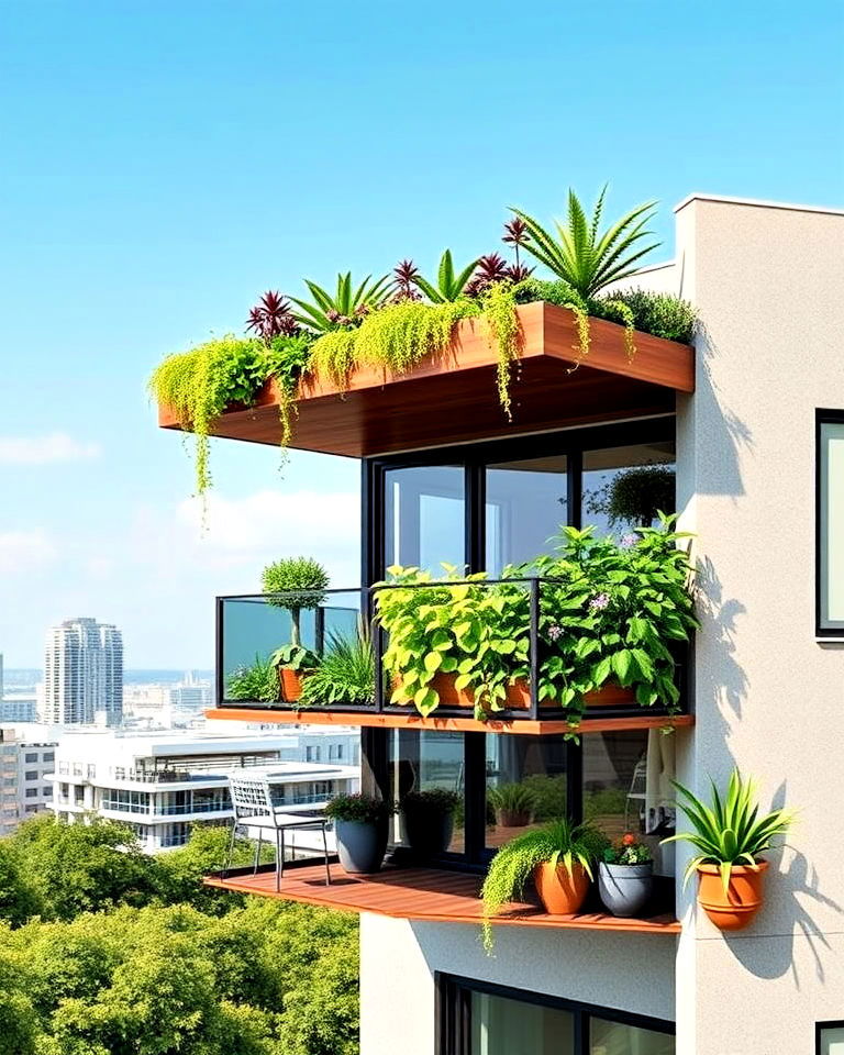 elegant green cantilever balcony - 20 Cantilever Balcony Ideas