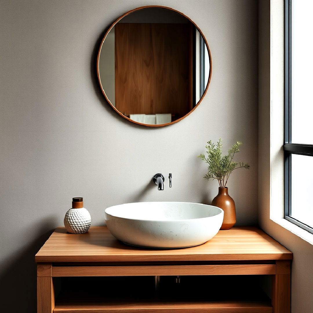 elegant handmade ceramic sink - 40 Japandi Bathroom Ideas