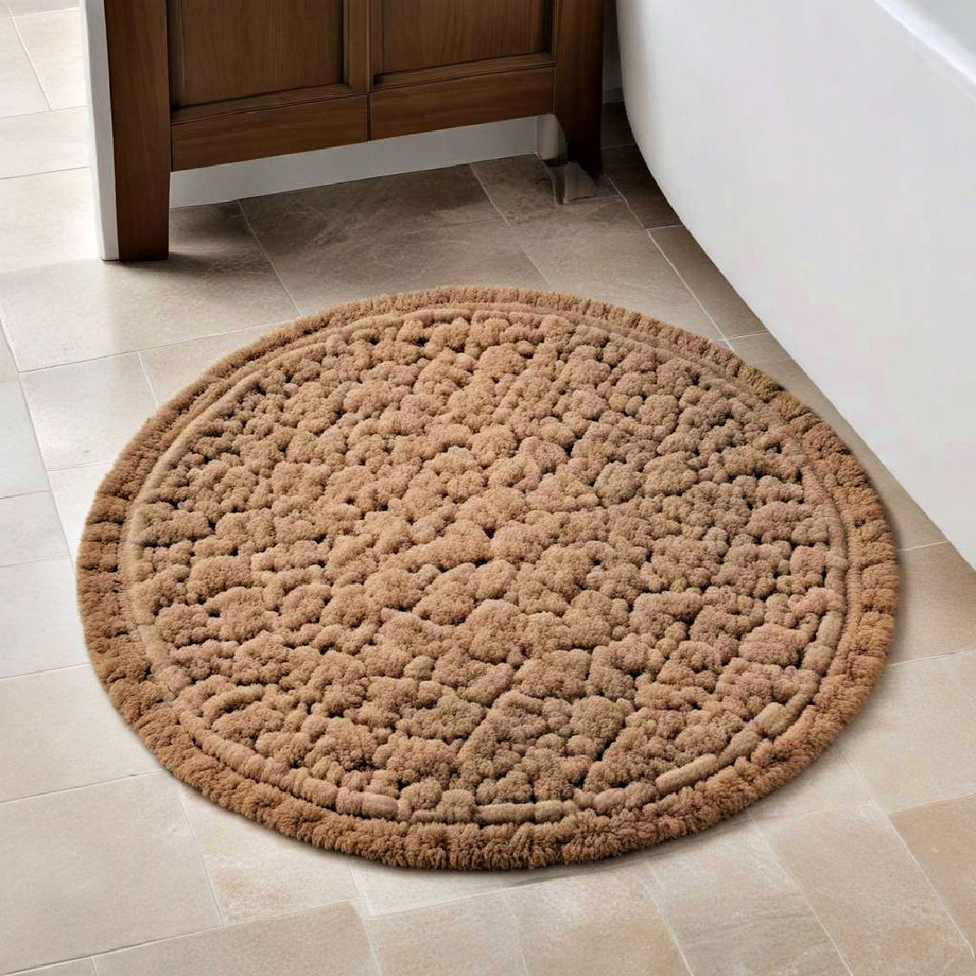 elegant hazelnut bath mat - 25 Brown Bathroom Ideas