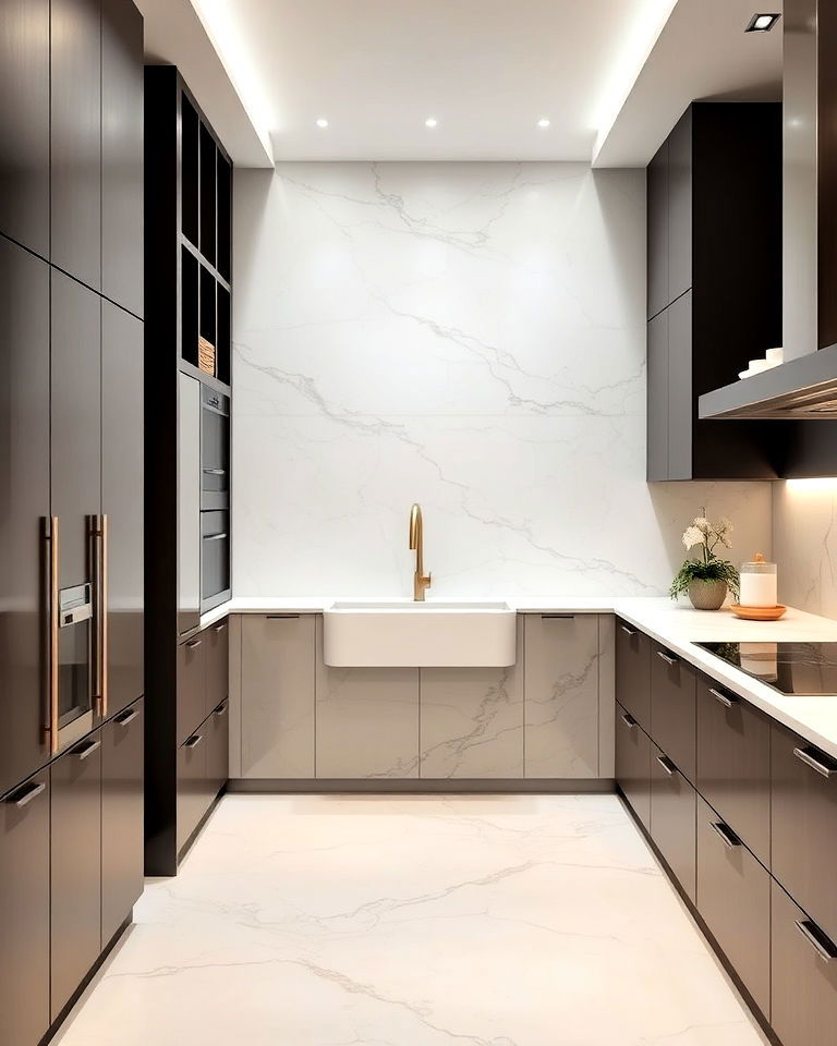 elegant large format porcelain countertops - 40 Kitchen Countertop Ideas