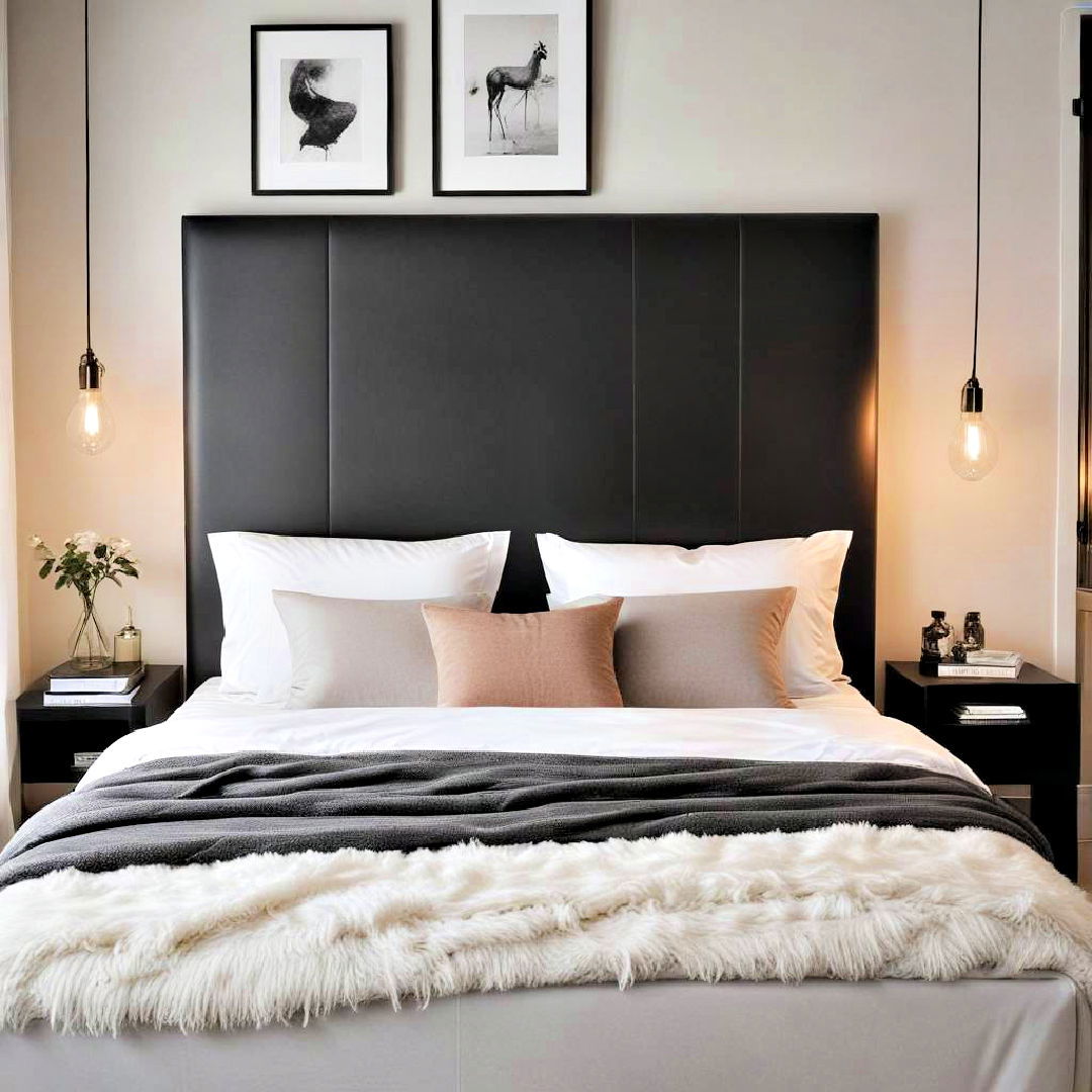 elegant leather black headboard - 15 Black Headboard Bedroom Ideas