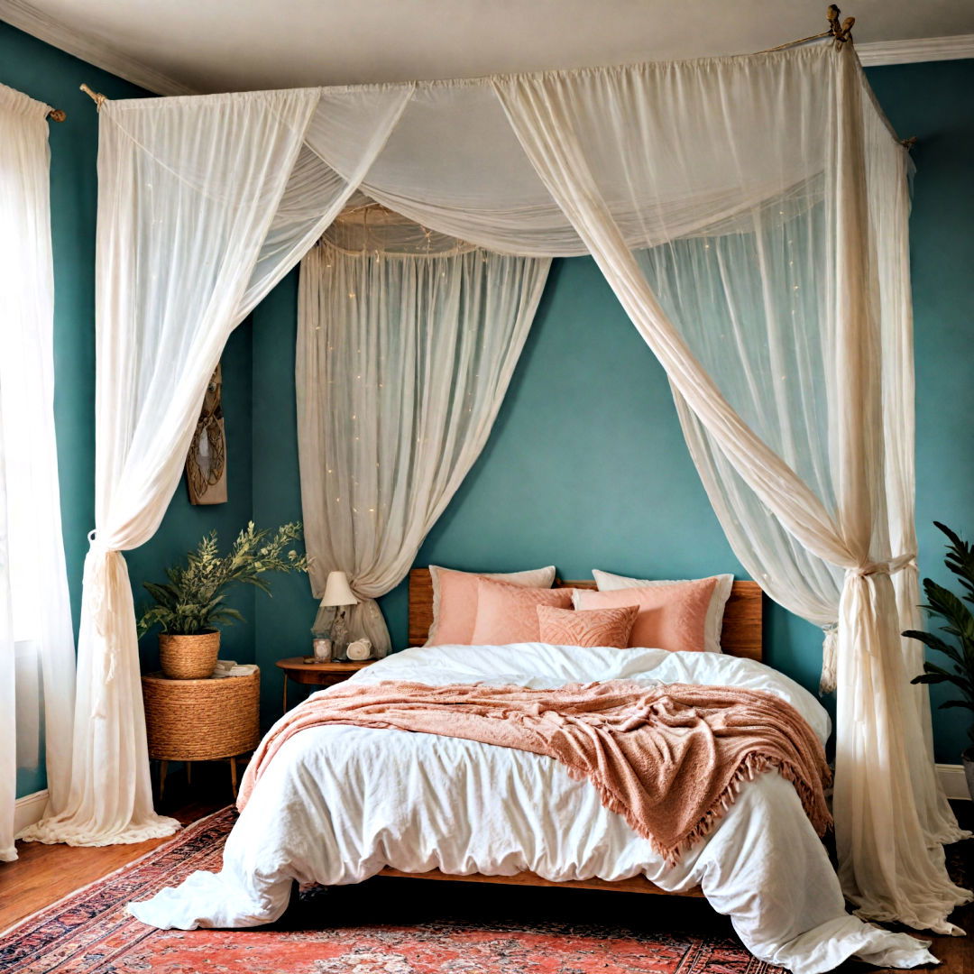 elegant lightweight canopy - 40 Boho Bedroom Ideas