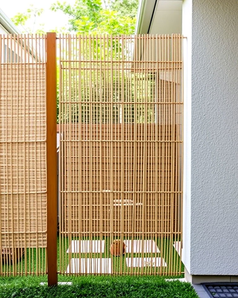 elegant lightweight reed panel fence - 40 Japanese Fence Ideas