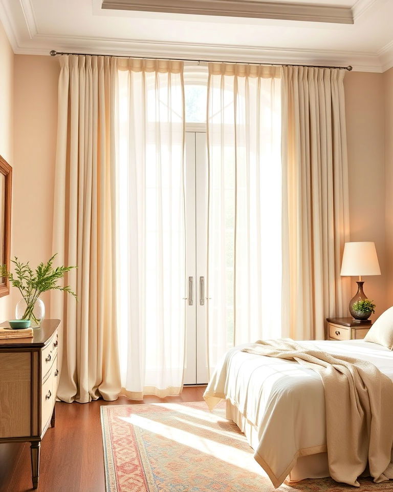 elegant magnolia inspired drapery - 20 Magnolia Bedroom Ideas