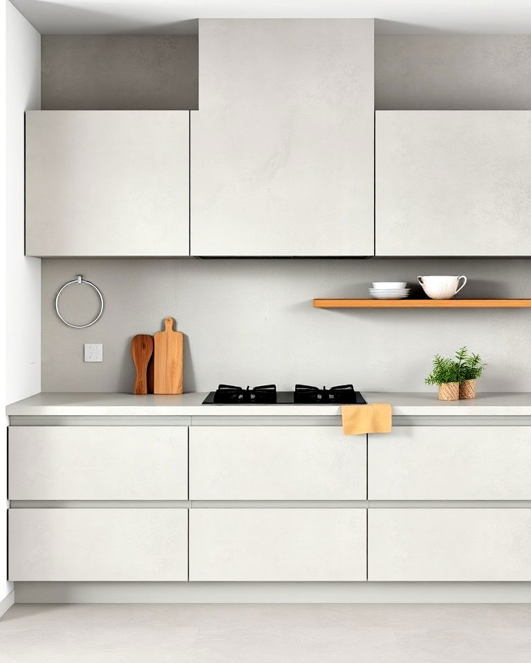 elegant matte microcement finish - 20 Microcement Kitchen Ideas