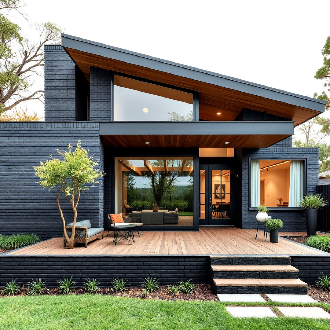 elegant mid century modern design - 40 Black Brick House Exteriors