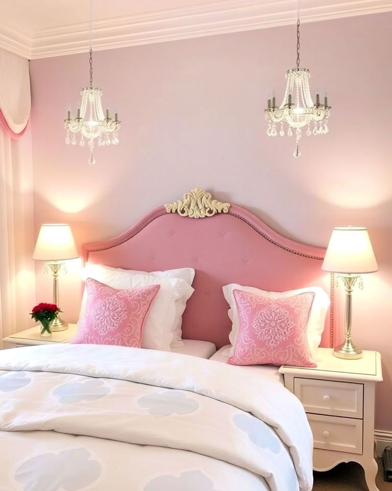 elegant mini crystal chandeliers - 25 Princess Room Ideas