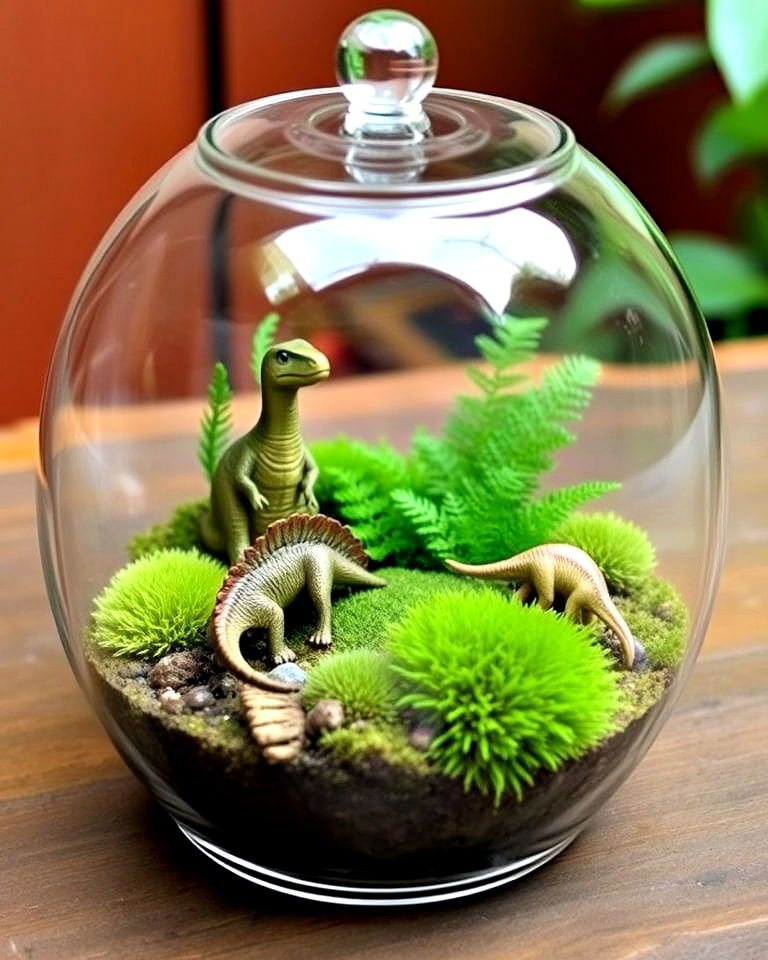 elegant mini dinosaur habitat terrarium - 20 Dinosaur Garden Ideas
