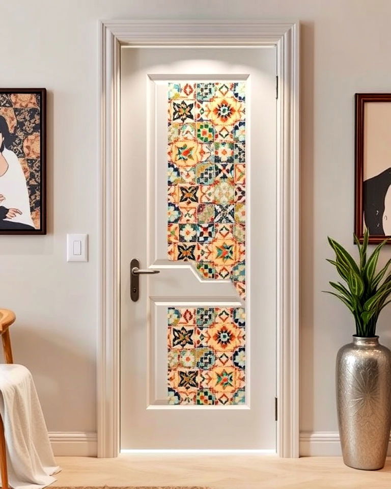 elegant mosaic tile adhesive - 25 Bedroom Door Decorating Ideas