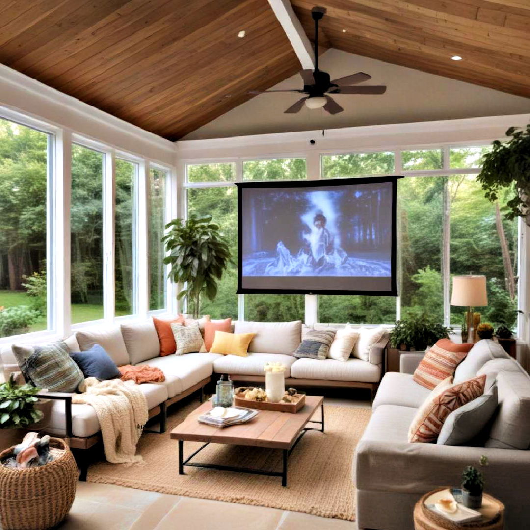 elegant movie viewing space - 30 Sunroom Ideas