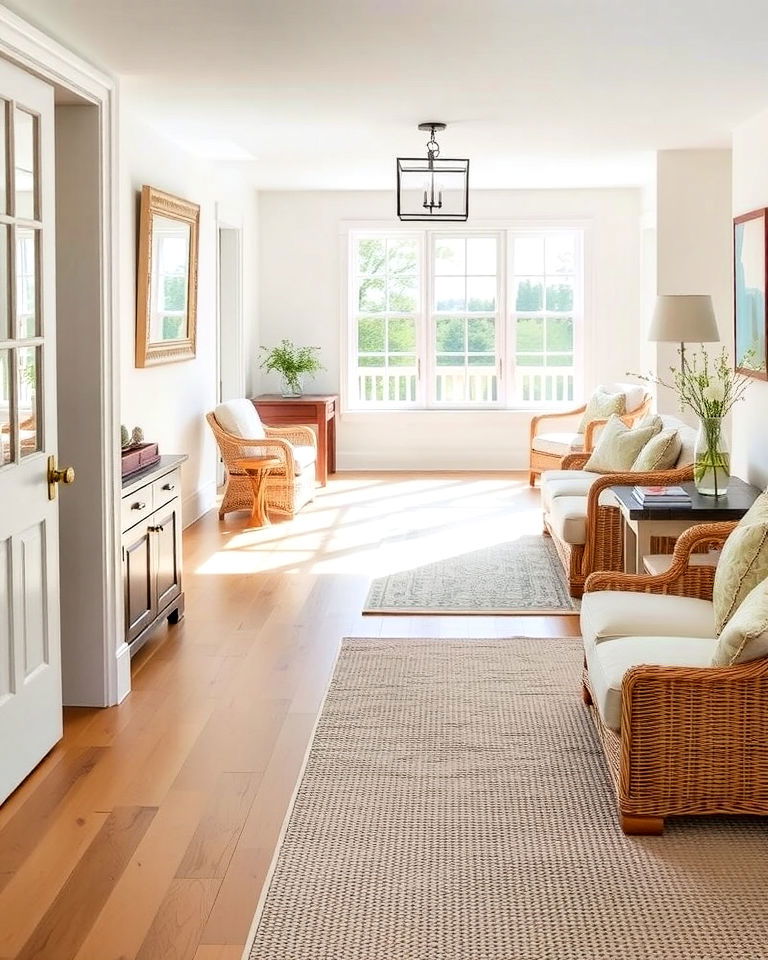 elegant natural wooden floor - 25 Hamptons Style House Interior Ideas
