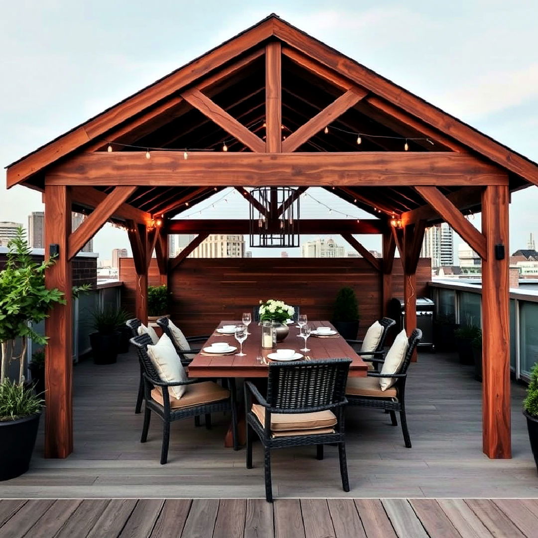 elegant open air dining pavilion - 40 Rooftop Deck Ideas