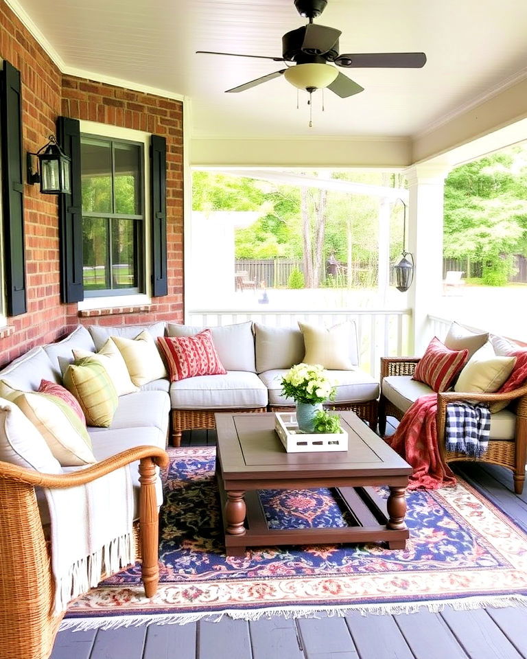 elegant outdoor living room porch - 40 Covered Porch Ideas