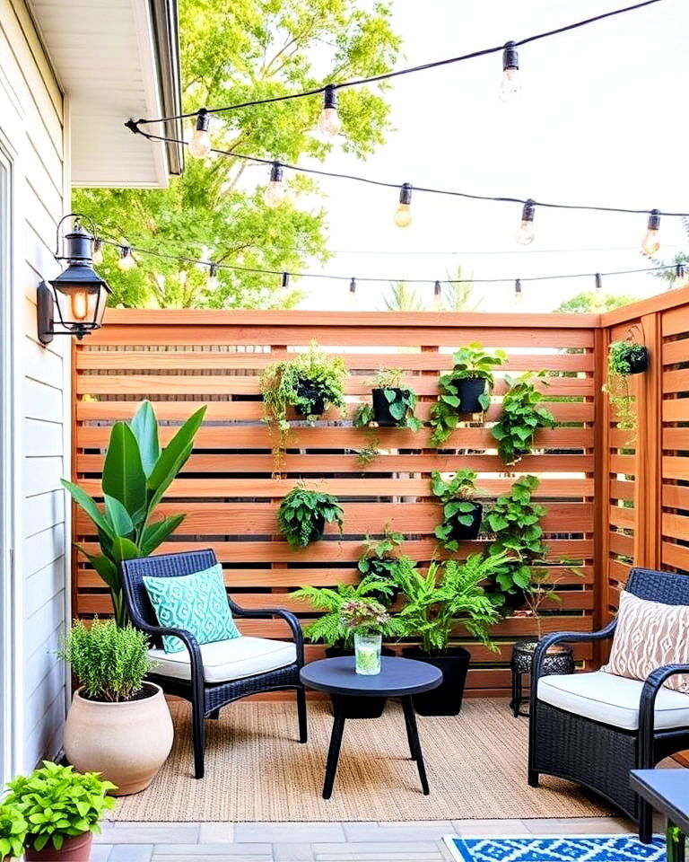 elegant outdoor patio accent slat wall - 40 Wood Slat Accent Wall Ideas