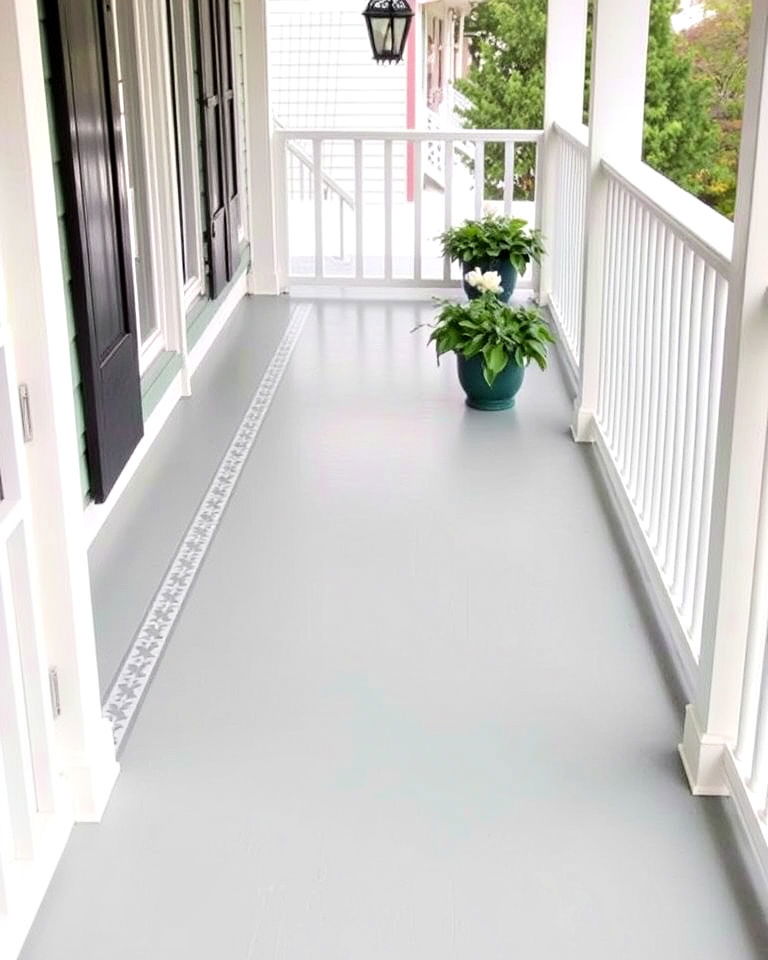 elegant painted porch floor - 30 Colonial Front Porch Ideas