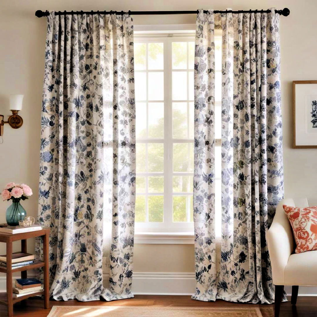 elegant patterned curtains - 30 Preppy Room Ideas