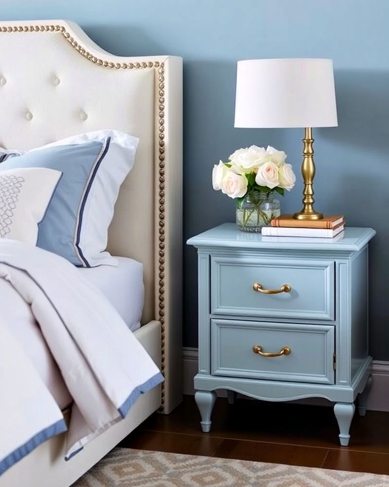 elegant powder blue nightstands - 25 Luxury Blue Bedroom Ideas