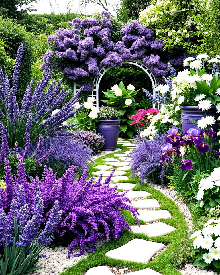 elegant purple and white combo - 30 Garden Colour Schemes