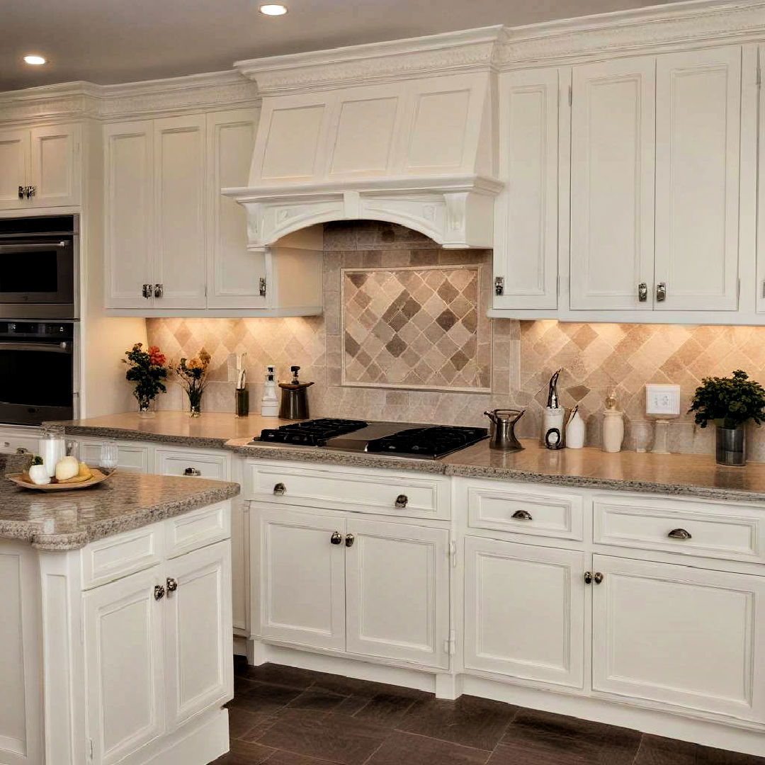 elegant raised panel off white cabinets - 15 Off-white Kitchen Cabinets