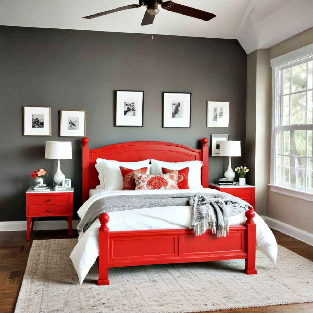 elegant red bed frame - 20 Red Bedroom Ideas