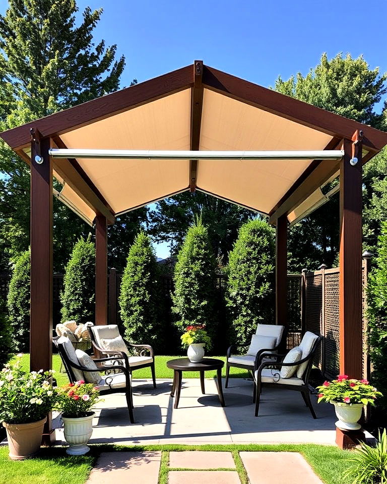 elegant retractable canopy arbor - 40 Garden Arbor Ideas