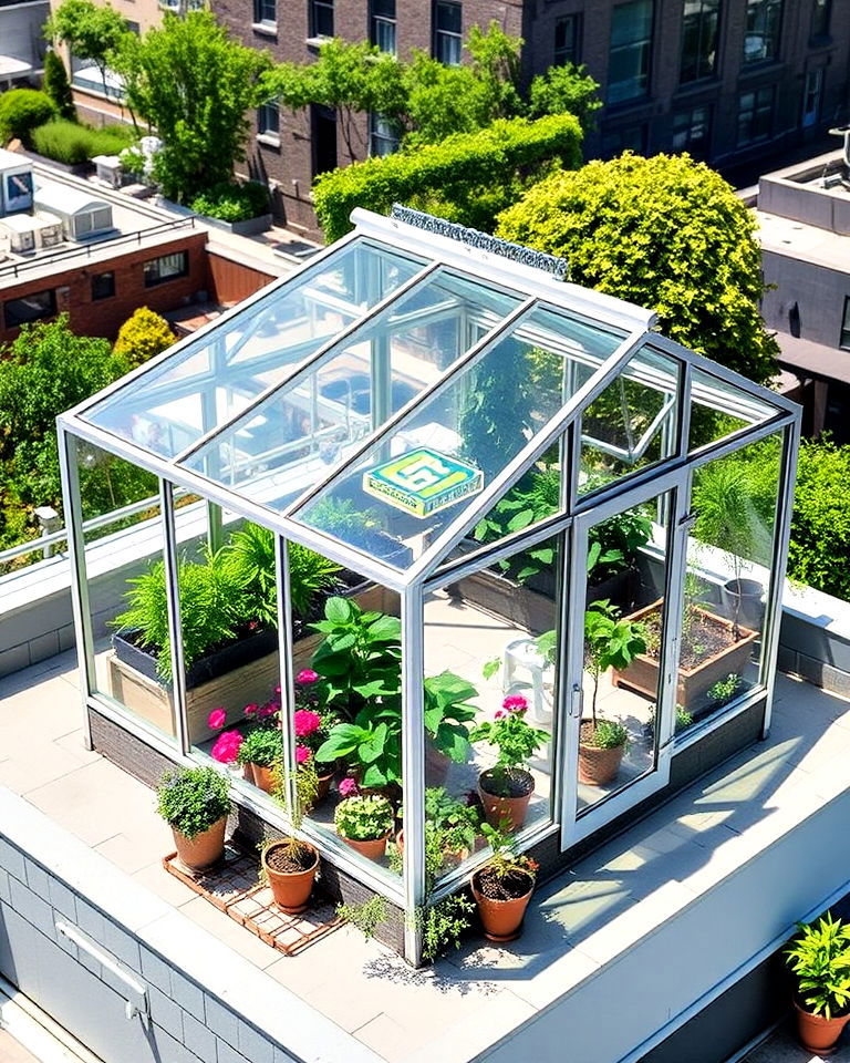 elegant rooftop greenhouse sanctuary - 30 Residential Rooftop Design Ideas