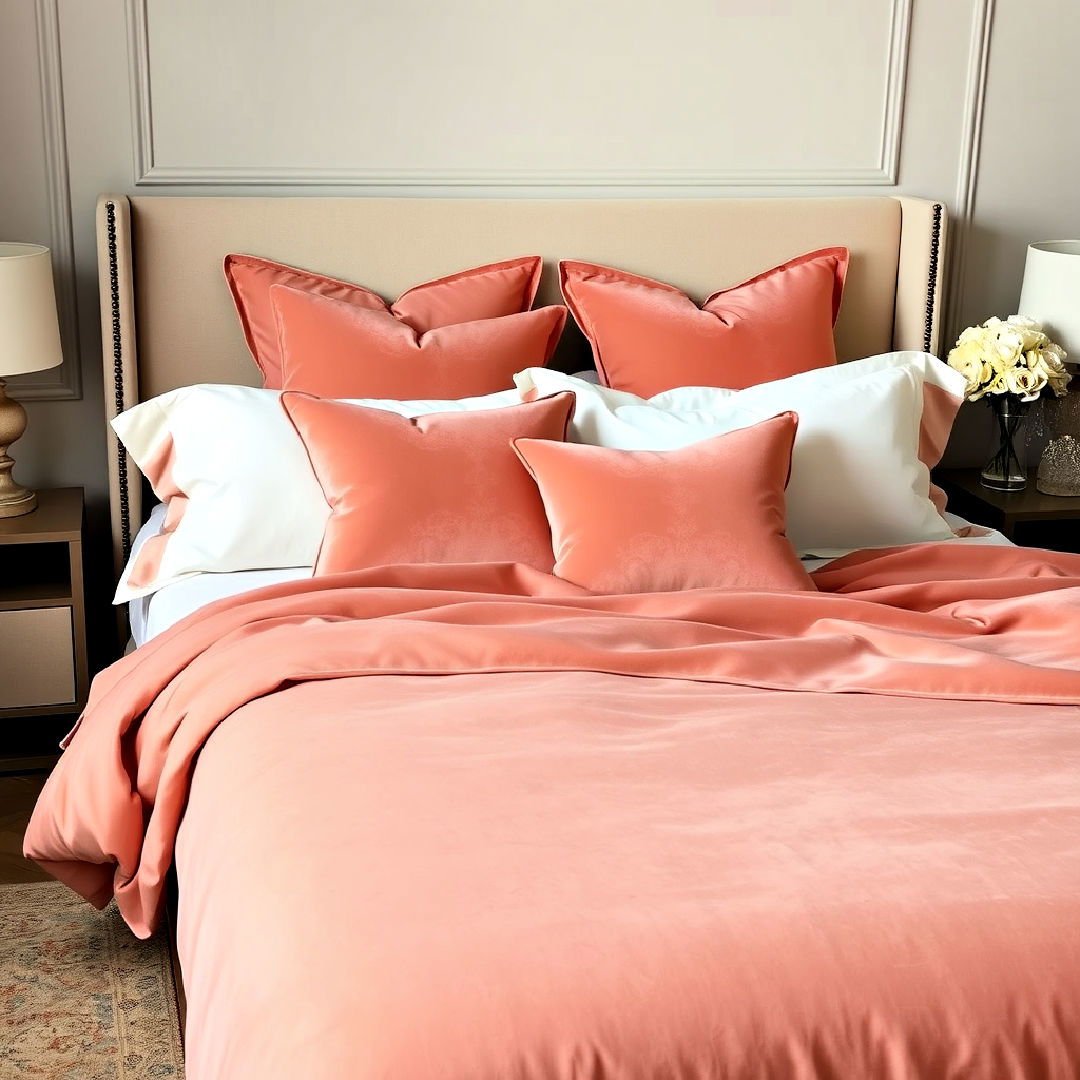 elegant rose gold bedding accents - 15 Rose Gold Bedroom Ideas