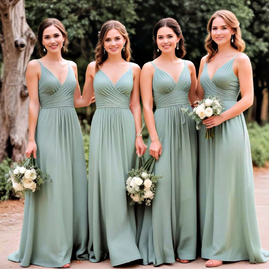 elegant sage green bridesmaid dresses - 30 Sage Green Wedding Ideas