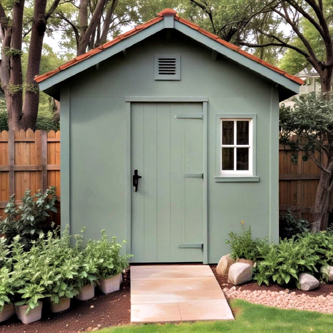 elegant sage green shed color - 20 Shed Color Ideas