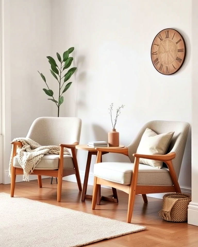 elegant scandinavian design armchairs - 30 Rustic Scandinavian Living Room Ideas