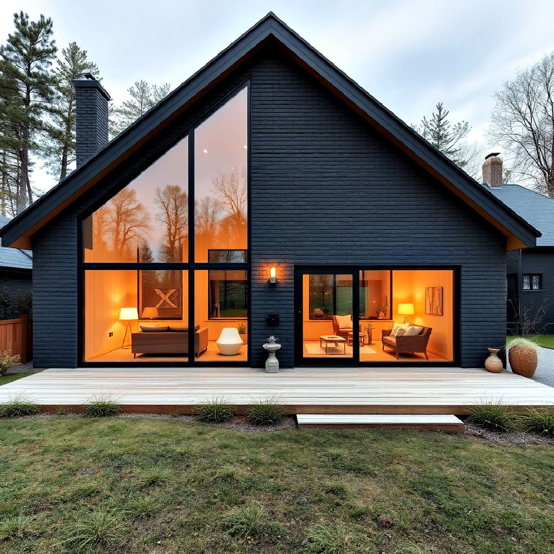 elegant scandinavian inspired black brick home - 40 Black Brick House Exteriors
