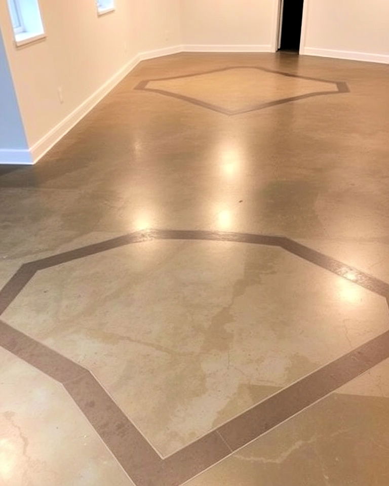 elegant scored concrete basement floor - 20 Concrete Basement Floor Ideas