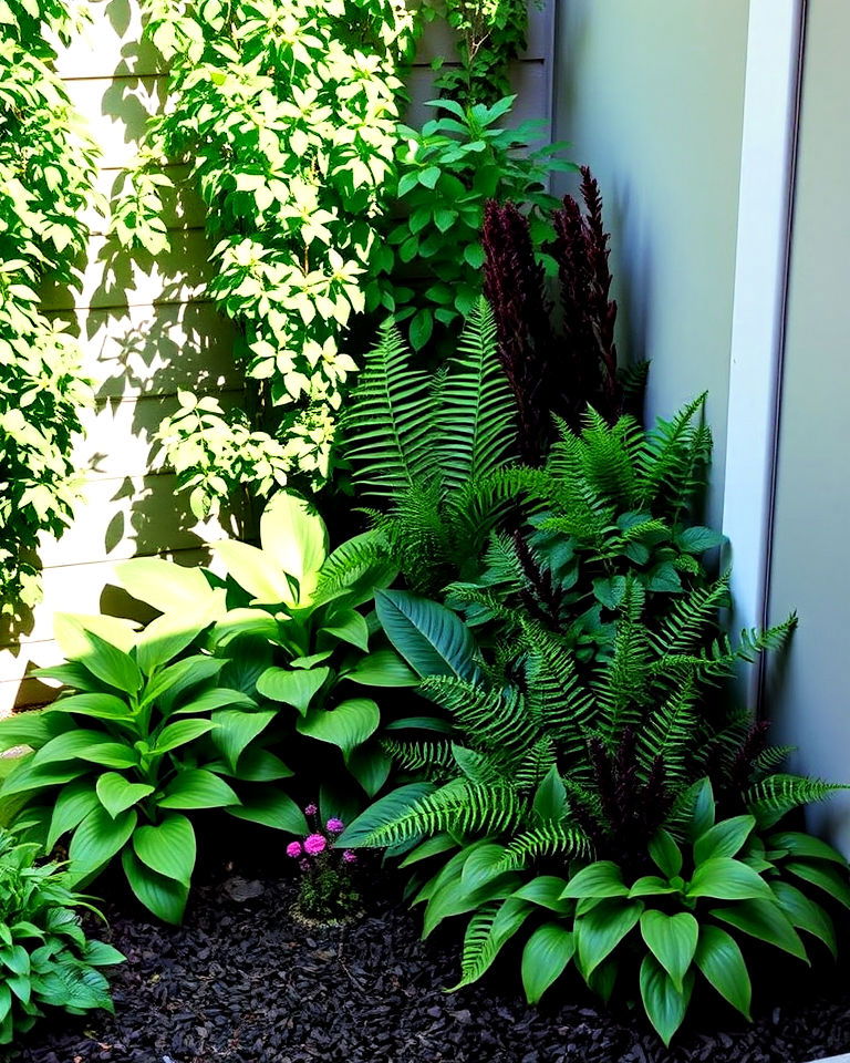 elegant shade loving plant corner - 30 Corner Landscaping Ideas