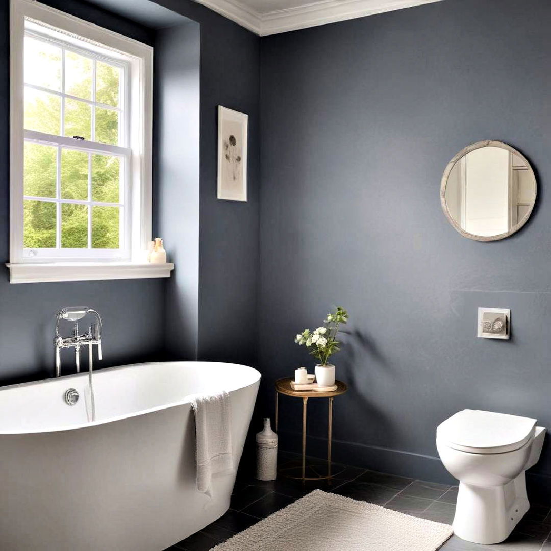 elegant slate blue paint - 40 Bathroom Paint Ideas