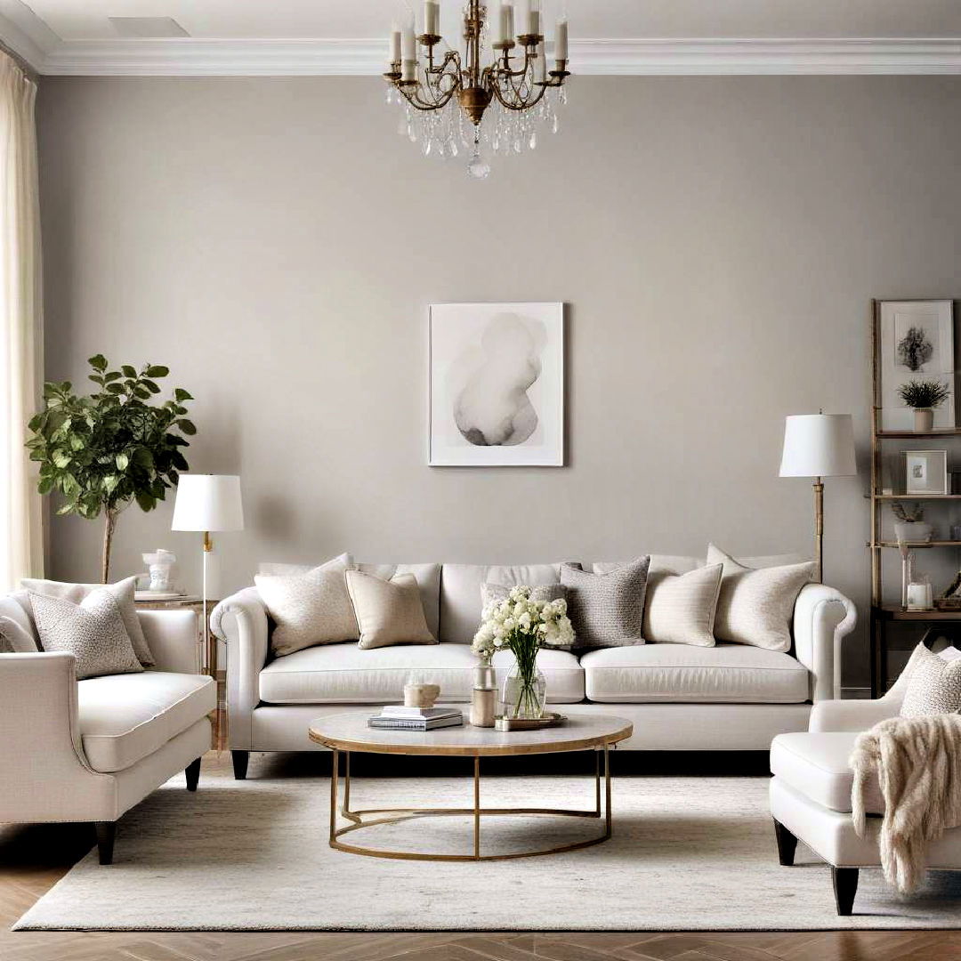 elegant soft gray walls - 40 Neutral Living Room Ideas