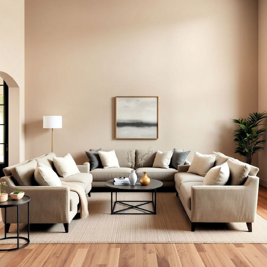 elegant soft taupe serenity - 25 Monochromatic Living Room Ideas