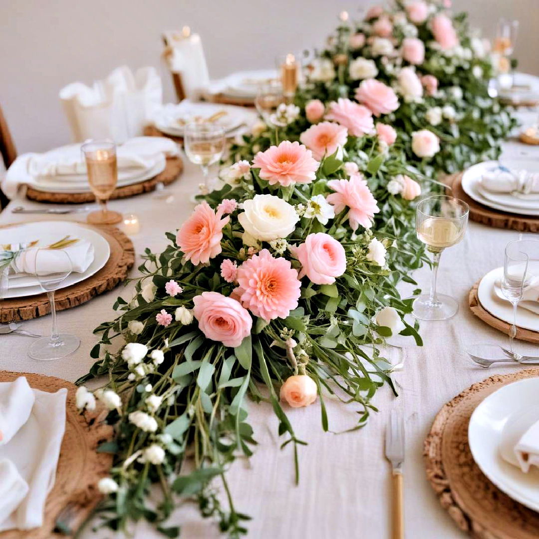 elegant spring garland trails - 25 Spring Centerpiece Ideas