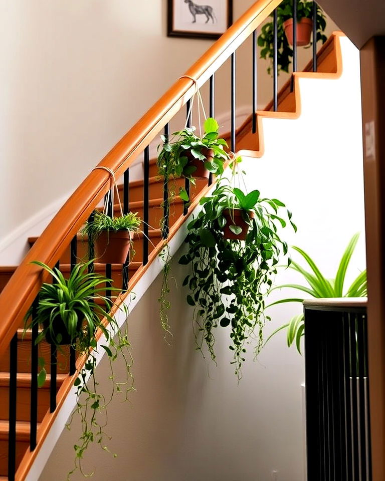elegant stairway hanging garden - 40 Vertical Garden Ideas