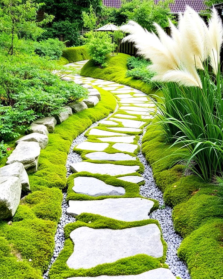 elegant stone path borders - 40 Japanese Garden Ideas