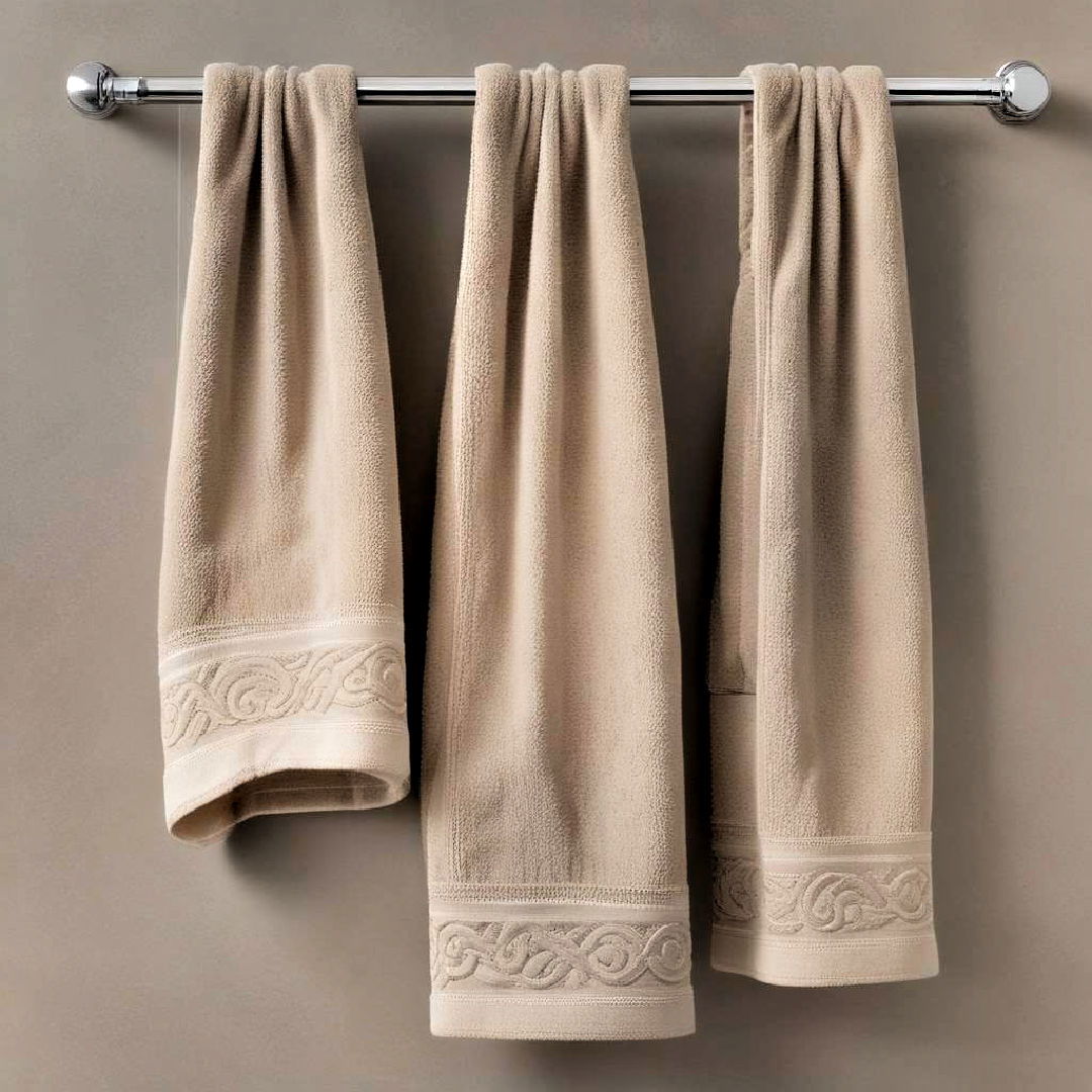 elegant taupe towels - 25 Brown Bathroom Ideas