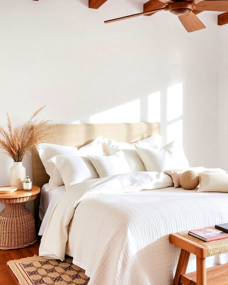 elegant textured linens - 20 Mediterranean Bedroom Ideas