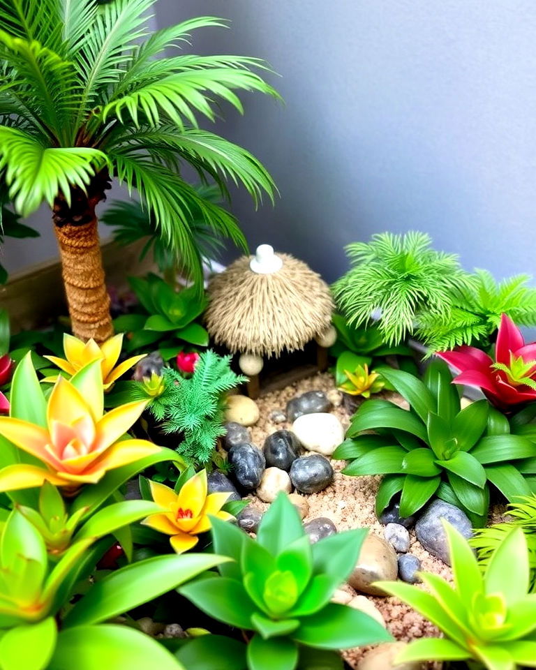elegant tropical miniature garden - 20 Miniature Garden Ideas
