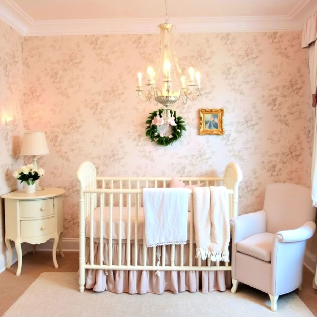 elegant victorian inspired wallpaper - 25 Vintage Nursery Ideas
