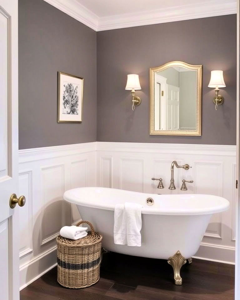 elegant wainscoting for transitional bathroom - 30 Transitional Bathroom Ideas