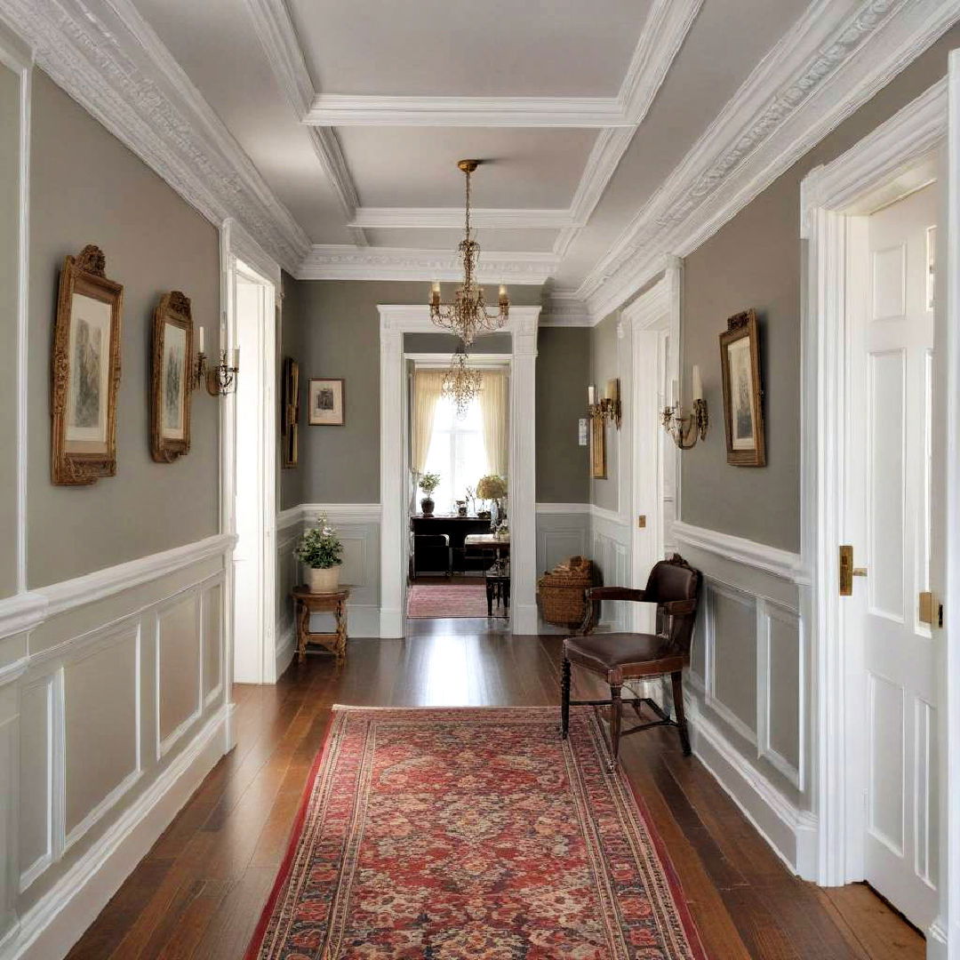 elegant wall molding for victorian hallway - 20 Victorian Hallway Ideas