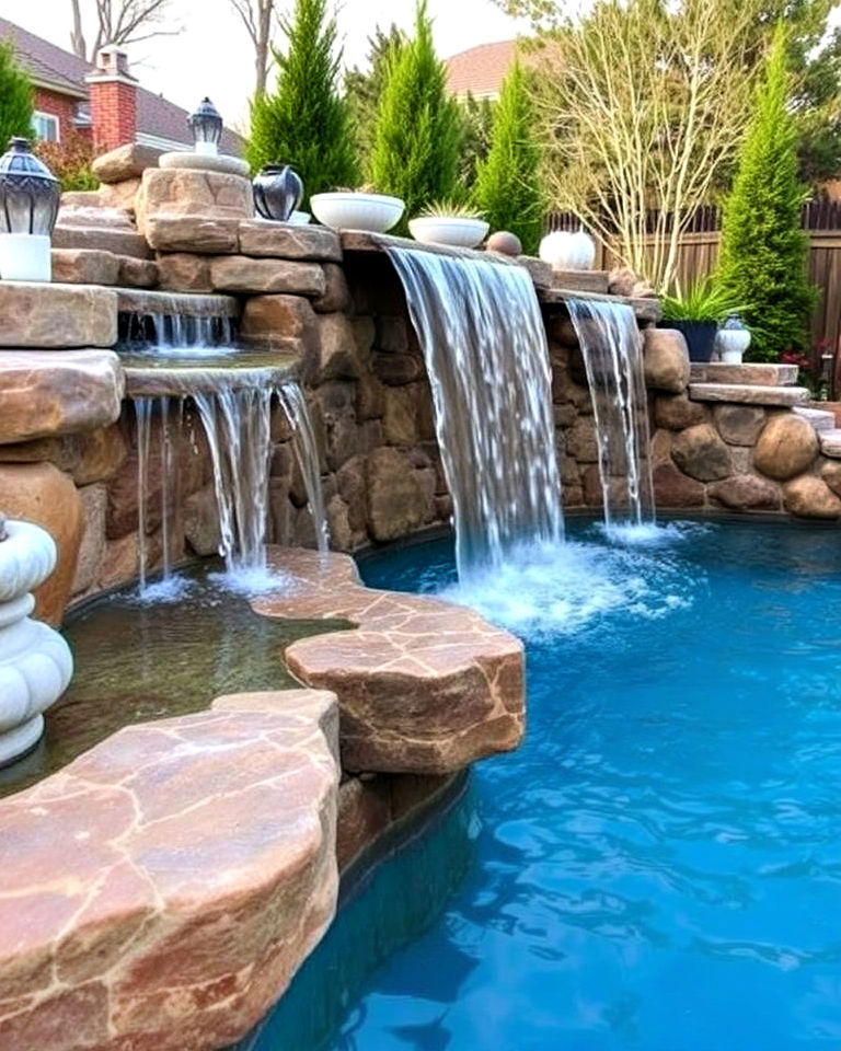 elegant waterfall pool - 40 Swimming Pool Ideas