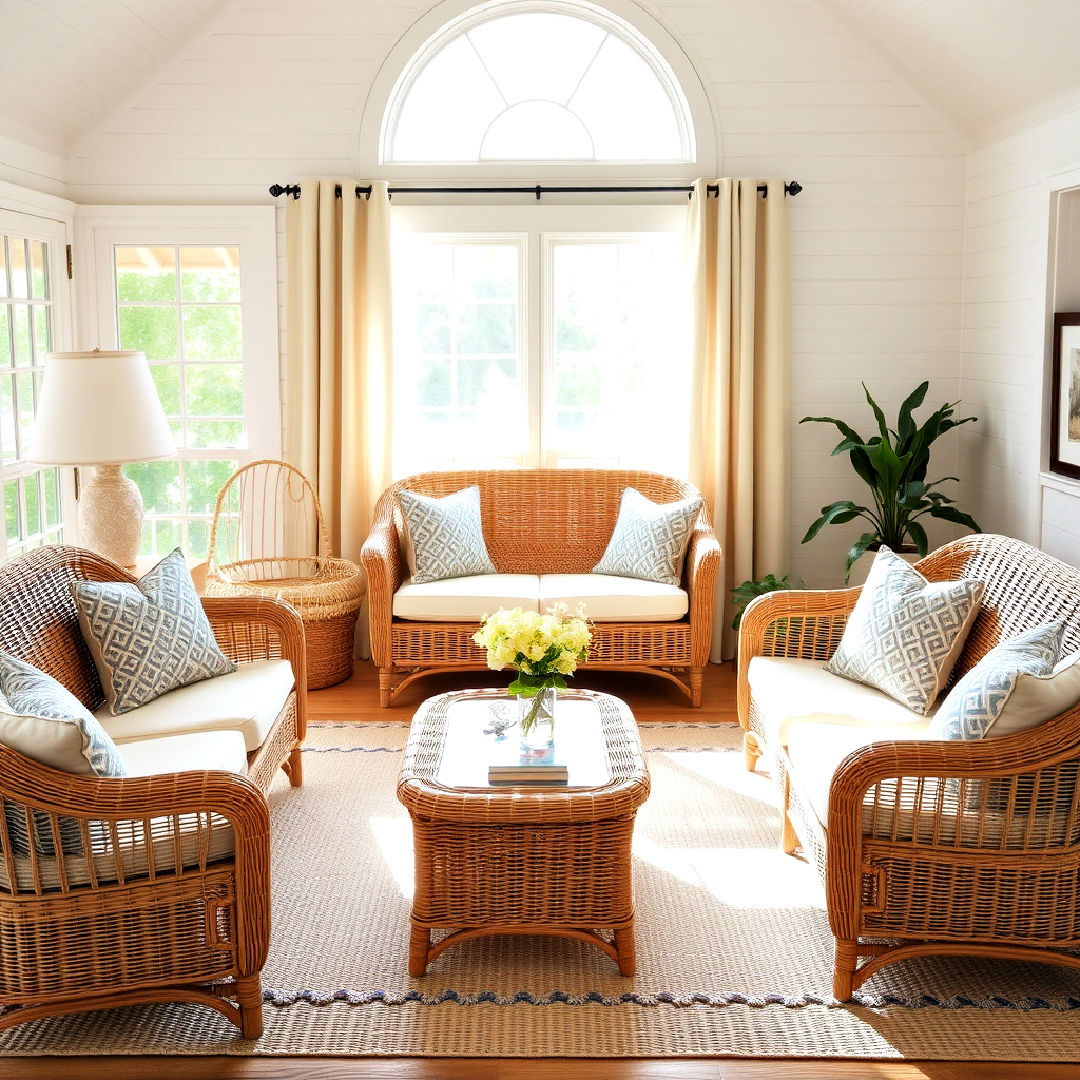 elegant wicker and rattan furniture - 30 Cottage Decorating Ideas