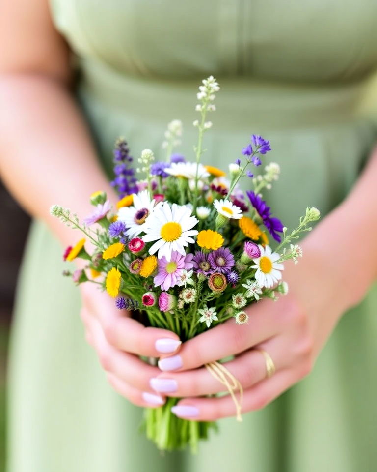 elegant wildflower bouquet as party favor - 30 Garden Party Ideas