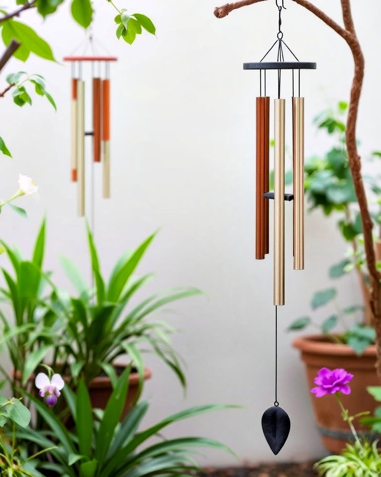 elegant wind chime corner - 25 Sensory Garden Ideas